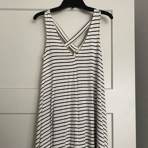 American Eagle White and Black Striped Dress